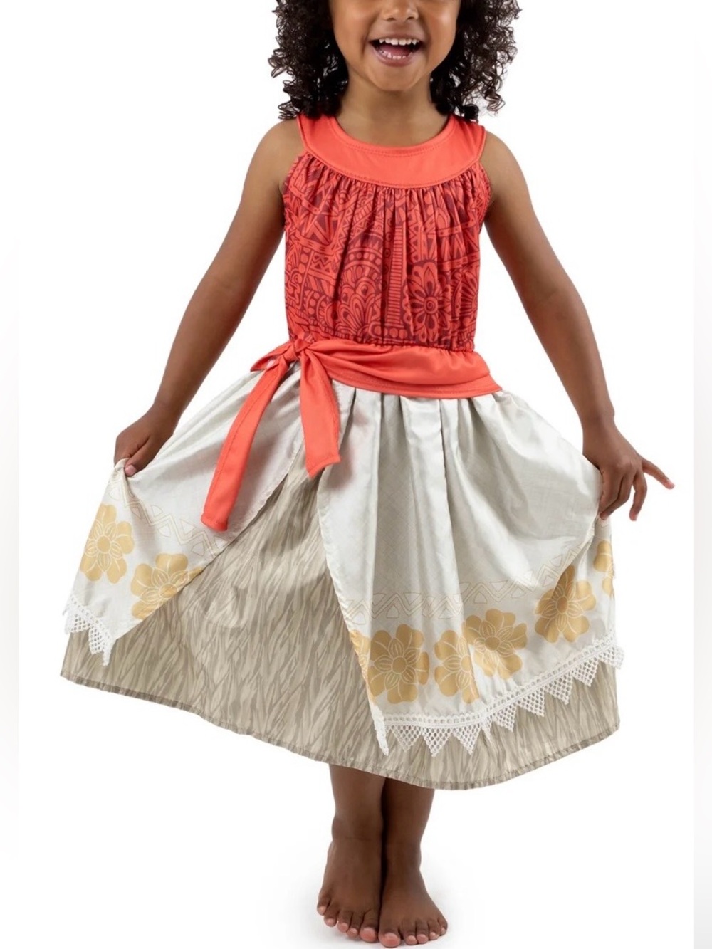 Girls Disney Moana inspired Island Princess Dress. Size Med (3-5yr)